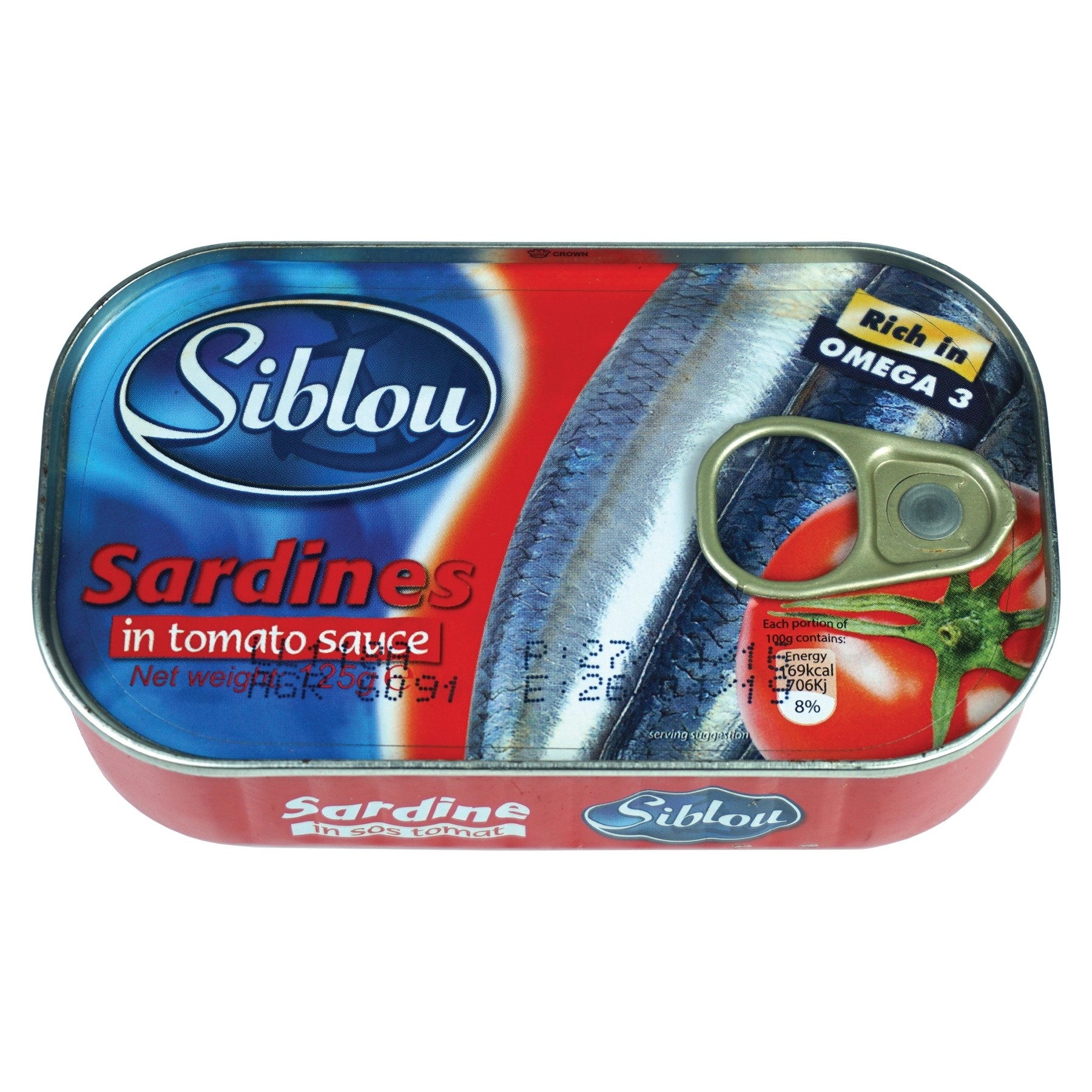 Sardine in sos tomat Siblou, Conserva, 125 g